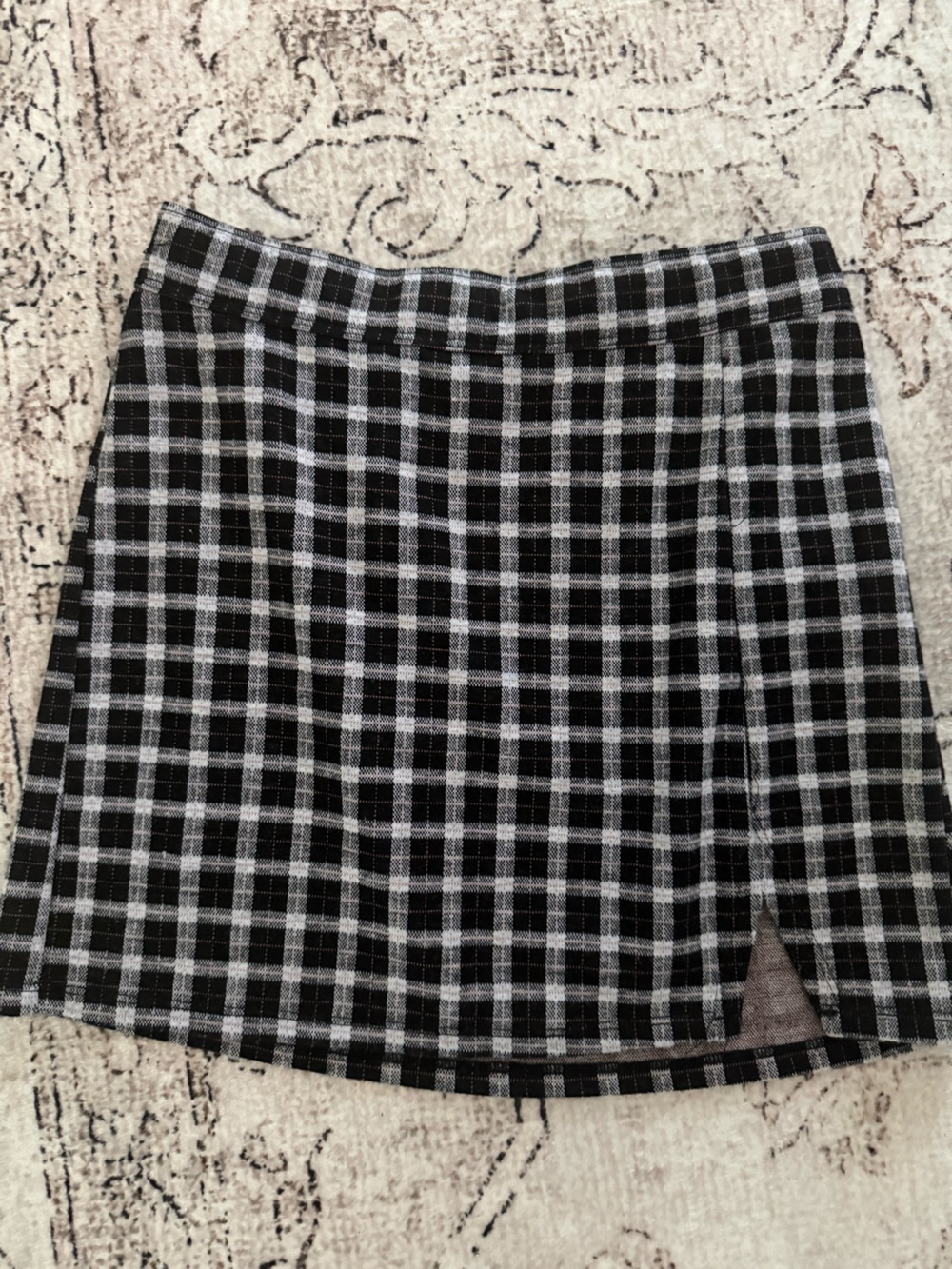 abercrombie kids Black & White Plaid Mini Skirt